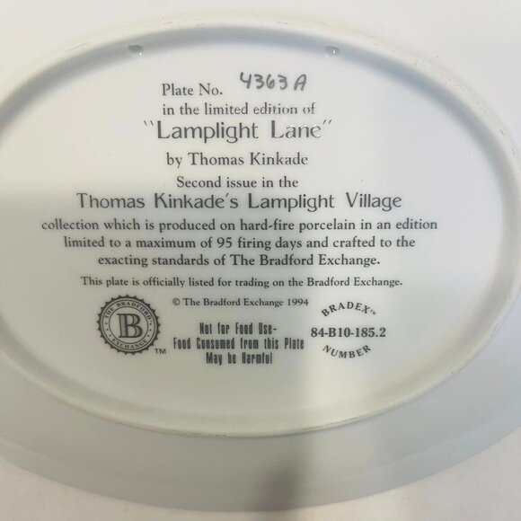 Thomas Kinkade Lamplight Village LAMPLIGHT LANE 8.75"x6.62" 4363A NEW~ oval - Picture 5 of 6